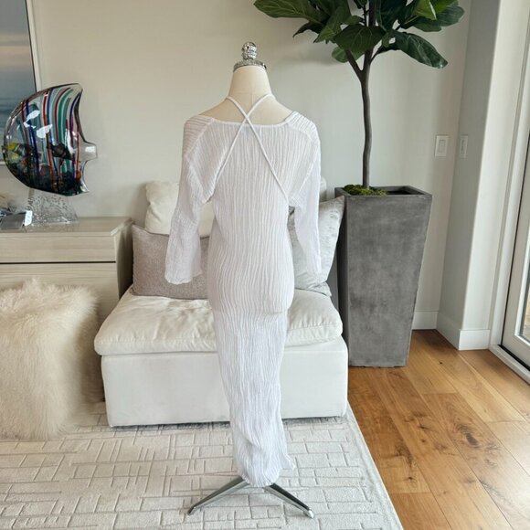 Monday Swimwear Tropea Linen Dress in White Size Small - Picture 8 of 9